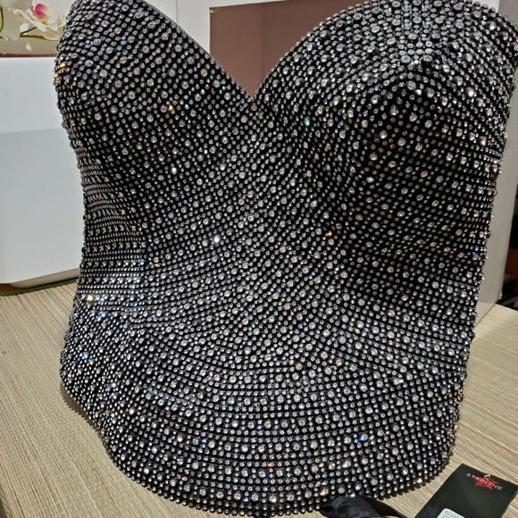 Starline Black Crystal Corset: Bust Size 36 - Picture 2 of 10